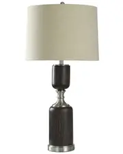 StyleCraft Table Lamp Mid Century Modern Design With Faux Wood