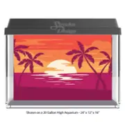 Orange Purple Sunset Sky Polyester Fish Tank Glass Backdrop Aquarium Background