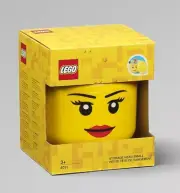 giant Lego building toy bricks Storage Head woman Girl 7" X 6" NEW kids school