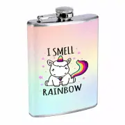 Rainbow Unicorn Em5 Flask 8oz Stainless Steel Hip Drinking Whiskey