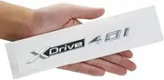 Compatible with X1 X2 X3 X4 X5 X6 X7 Trunk Emblem Badge - ABS Strong Adhesive Rear Replacement for XDrive 30i 50i 28i 40i 45i Models - Easy Install 3D Design Waterproof(Xdrive 40i Silver)
