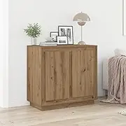 Sideboard Cabinet, Rectangular Brown Engineered Wood, Modern Storage Buffet for Dining Room, 80x34x75 cm