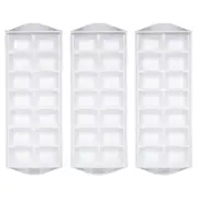 3PK Barcraft Plastic Flexible 14-Ice Cube Tray Mould - White