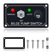 12V DC On-Off-On Bilge Pump Switch Panel Rocker Toggle Switch Pane W/ Fuse 5A