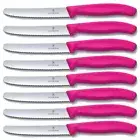 Victorinox Steak & Tomato Knife Pistol Grip 11cm | Pink Set x 8 Knives