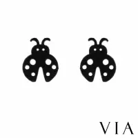 在飛比找momo購物網優惠-【VIA】白鋼耳釘 白鋼耳環 瓢蟲耳環/昆蟲系列 可愛七星小