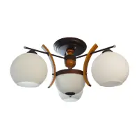 在飛比找momo購物網優惠-【華燈市】紅古銅球型3+2半吸頂燈(客廳燈/房間燈/餐廳燈)