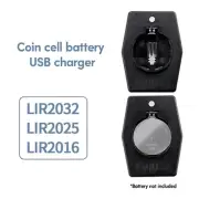 Rechargeable Lithium Coin Cell Button Battery Charger TYPE-C For LIR2032/LIR1632