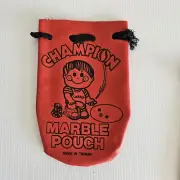 Retro 1970's Champion Marble Marbles Red Drawstring Bag TAIWAN New Old Free Post