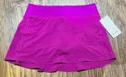 NEW Women Lululemon Pace Rival Mid-Rise Skirt Tall Vivid Plum Size 2-4-6