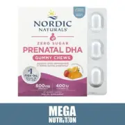 Nordic Naturals Prenatal DHA Gummy Chews 27 Gummies Aids Brain Development