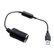 1ft USB to 12V 8W Car Cigarette Lighter Power Adapter Cable Compatible with