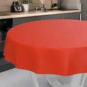 Oilcloth Tablecloth, Washable, Oilcloth, Garden Tablecloth, Outdoor, Indoor, Round, 120 cm, Cut Edge, Red