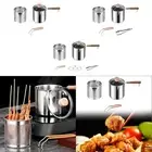 Frying Pot Oil Fryer Cooking Pot Portable Wooden Handle Deep Fryer Pot