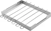 BBQ Shish Kabob Set Foldable Grill Rack for Party and Cookout,with 6Pcs Barbecue Skewers Shish Kabob Holder for Barbecue
