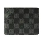 【LOUIS VUITTON 路易威登】LV N62663經典棋盤格LOGO DAMIER INFINI皮革3卡對折短夾(黑)