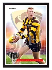 Framed 2024 Hawthorn Hawks AFL Finals Football Poster - James Sicily - 62 x 44cm