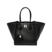 [Ermanno Scervino] Ermanno Scervino Maggie Turn-lock Leather Tote Bag ONE SIZE BLACK