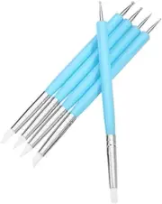 5 Pcs/Set Soft Pottery Clay Tool Silicone & Stainless Steel Two Head Scu