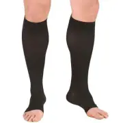 Compression Stockings For Men or Women Truform 20-30 mmHg Open Toe Black