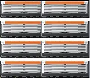 Razor Blades Men, Pack Of 8 Razor Blade Refills With Precision Trimmer, 5 Anti-Friction Blades, Packaging May Vary