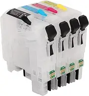 Ink Cartridge Replacement, 4pcs High Performance Refillable Compatible Ink Cartridge Combo Pack Clear Printing with Permanent Chip, Printer Replacement Accessories No Plug and No Ink Leakage(LC233)