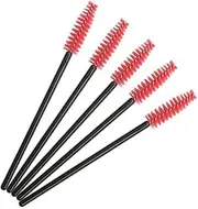 Namzi 200 Pcs Disposable Eyelash Mascara Brushes for Eye Lashes Extension Eyebrow and Makeup (Black rod and red head)