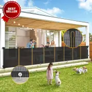 Retractable Baby Gate Extra Wide 150'', 35'' Tall Safety Gate for Indoor/Outdoor