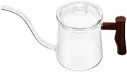 Handheld Long Spout Tea Kettle Glass Coffeepot for Home Use for Brewing Coffee Tea Narrow Spout for Stable Water Flow for Family Gatherings