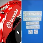 Brembo R&G Decal Combo Package for 6 Piston & 4 Piston & Logos Brake Caliper Decal Sticker High Temp Set of 6 Decals + Instructions + Decal Surface Preparation Solution (White)