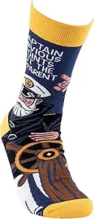 [Primitives by Kathy] Novelty Socks - Captain Obvious, One Size, Unisex, LOL Collection, Multi, One Size