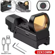 TAC Red Dot Sight Scope 4-Reticles 1 MOA USB Rechargeable Hunting 11mm 20mm Rail