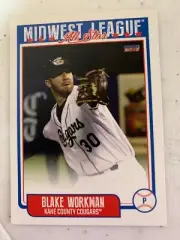 Blake Workman 2019 Midwest League All Star Card