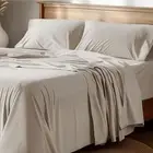 Cotton Percale King Size Sheet Sets - 100% Cotton Bed Set for King Size Bed,