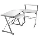 vidaXL Corner Computer Desk White 132x112x99 cm Engineered Wood BBT