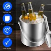 Ice Bucket with Handle Double Wall Insulated Ice Bucket 2L Ice Bucket xiDhx