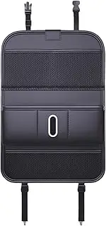 Backseat Car Organizer | Back Seat Storage Organizer for Car - Leather Tablet Holder Kick Mats, Trash Can Storage Bag Cup Holder for Automobile, Truck, RV