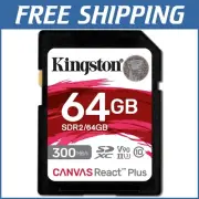 64GB Waterproof SD Card - Canvas React Plus, 260MB/s Write Speed for Creators