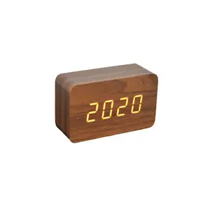 簡約LED 木紋鐘 木頭鐘 LED鐘 鬧鐘 時尚 數位電子鬧鈴 USB供電 木頭夜燈 時鐘 溫度 (9.6折)