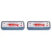 2x Rex London Stainless Steel Fish Corkscrew in a Tin Bottle/Beverage Opener