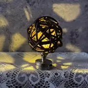 LED Light Rattan Weaving Lamp 1/12 Scale Dollhouse Miniatures Accessories Study