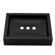 Wall Mount Shower Stainless Steel Soap Dish Holder Black Bath Square