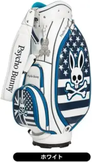 PSYCHO BUNNY Golf Men's Caddy Bag SPECIAL EDITION 9 x 46 in 4.5kg White PBMG2FC1