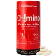 Ohmino Amino Acids Supplement for Protein Synthesis - EAAs Capsules for Muscl...