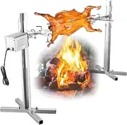 BBQ Grill Rotisserie, Stainless Steel Electric Automatic Grill with X Shaped Bracket, 15W Roast Hog Roaster Machine Up to 70KG, 5 Gears Height Adjustment, for Barbecue Bar, Restaurant