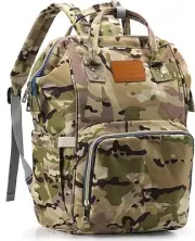 Limhoo Diaper Bag Backpack for Men Dad, Waterproof Large Canvas Camo Nappy Bags,