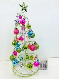 在飛比找樂天市場購物網優惠-造型球鐵樹燈-綠，聖誕節/聖誕佈置/聖誕掛飾/聖誕裝飾/聖誕