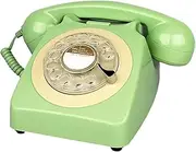 Vintage Fixed Phone with Old Fashioned Disk Button, Decor Retro Candlestick Telephone for Home Office Shops and Art Decor Gift,A