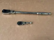 3/8" Drive Long Handle Flex-Head Ratchet & Stubby Flex Head