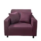 1 Seater Sofa Cover Plain Bean Paste Red Elastic Stretchable Slipcover fabric,fu